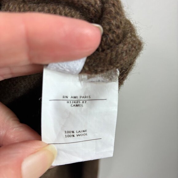 Ami Alexandre Mattiussi Argyle V Neck Sweater Camel Size Medium Preppy - Picture 6 of 7